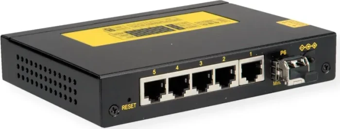 Roline Industrial Railmount Gigabit Switch, 5x RJ-45, 1x SFP