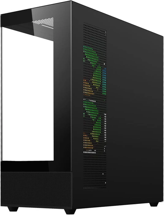 Savio Sigma X1, schwarz, Glasfenster