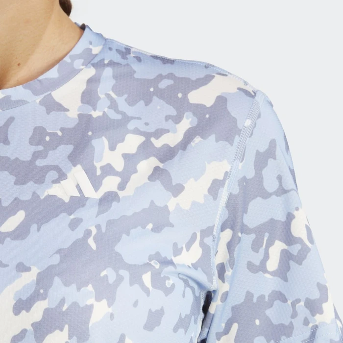 adidas Own The Run Camo Running Laufshirt kurzarm blue dawn (Damen)