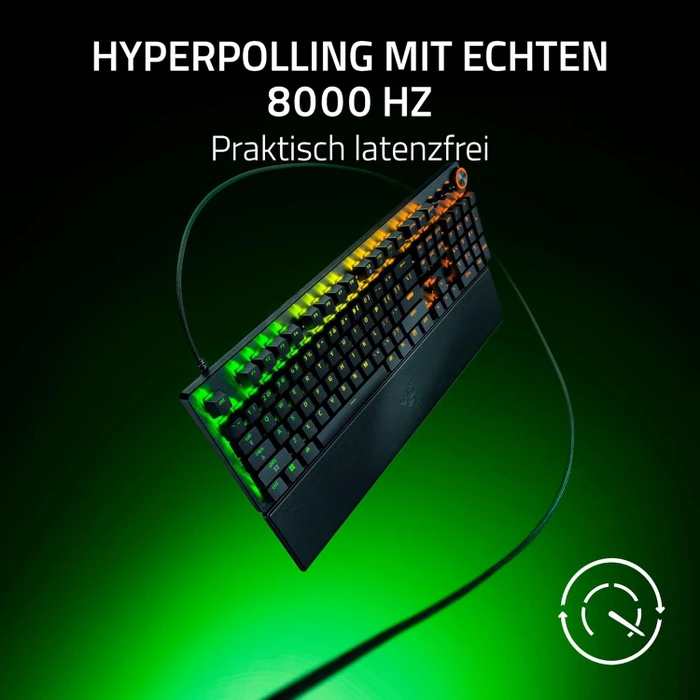 Razer Huntsman V3 Pro 8KHz, schwarz, LEDs RGB, Razer Analog Optical Switch Gen-2, USB, DE