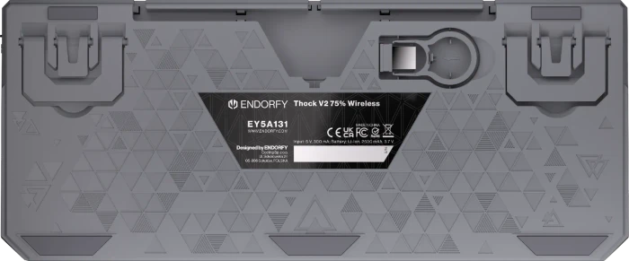 Endorfy Thock V2 75% Wireless, PBT, grau, LEDs RGB, hot-swap, Endorfy YELLOW, USB/Bluetooth, US