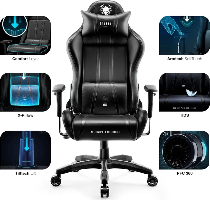 Diablo Chairs X-One 2.0 King Gamingstuhl, schwarz