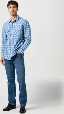 Wrangler Regular Western Hemd langarm blau (Herren)