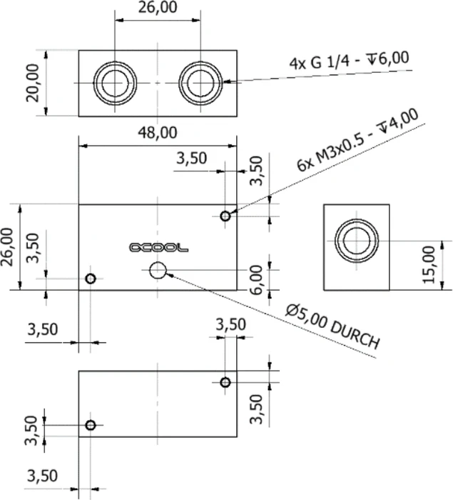 Alphacool ES Distro Plate C1, Verteilerplatte
