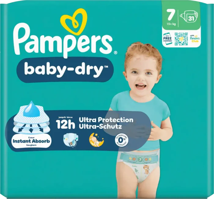 Pampers Baby-Dry Gr.7 Einwegwindel, 15+kg, 31 Stück