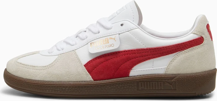 Puma Palermo Leather puma white/vapor gray/club red