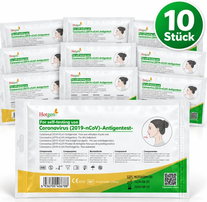 Hotgen Novel Coronavirus 2019-nCoV Antigen Schnelltest, 10 Stück