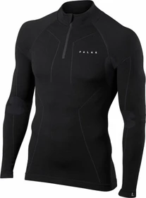 Falke Zip Wool-Tech Funktionsshirt langarm schwarz (Herren)