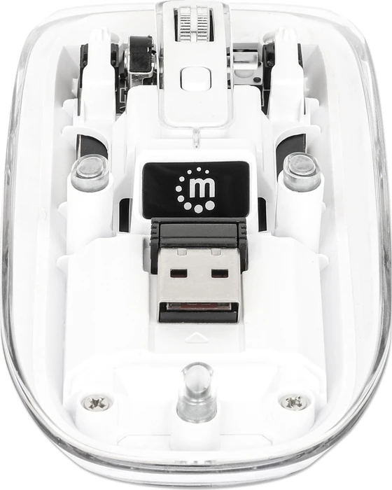 Manhattan Transparent Rechargeable Wireless Mouse, transparent/weiß, USB