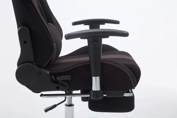 CLP Racing Limit Stoff Gamingstuhl mit Fußstütze, schwarz/braun