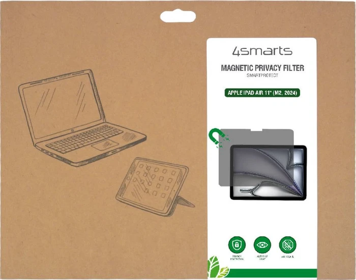 4smarts Smartprotect Magnetischer Privacy Filter für Apple iPad Air (M2, 2024)