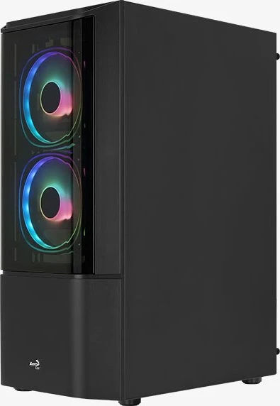 AeroCool Quantum [V3], schwarz, Lüfter LED RGB, Glasfenster
