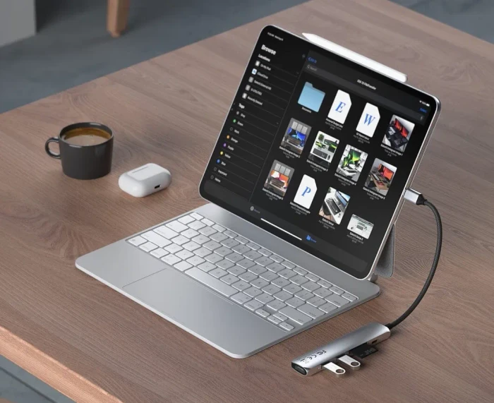 Satechi 6-in-1 Slim Multiport Adapter, silber, USB-C 3.1 [Stecker]