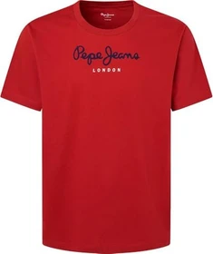 Pepe Jeans Logo Regular Fit T-Shirt kurzarm ruby red (Herren)