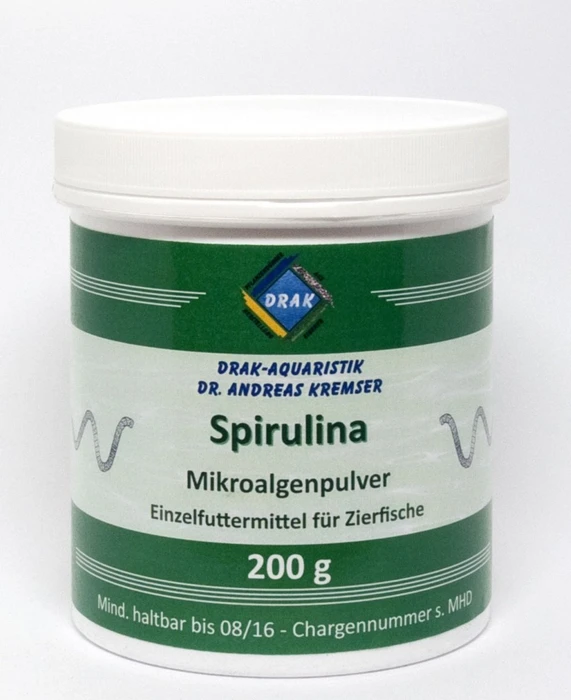 DRAK-Aquaristik Spirulina Mikroalgenpulver, Dose, 200g