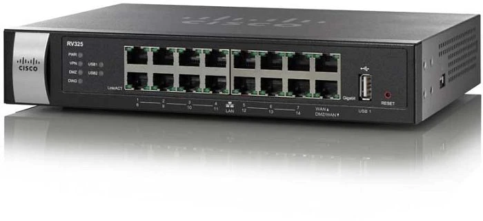 Cisco RV325 Gigabit Router, 16x RJ-45