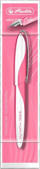 Herlitz my.pen style weiß/indonesia pink, rechte Hand/linke Hand, mittel, Folienbox