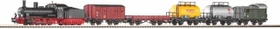 Piko - Spur H0 Start-Set - Start-Set mit Bettung Güterzug Dampflok G7 mit 5 Güterwagen