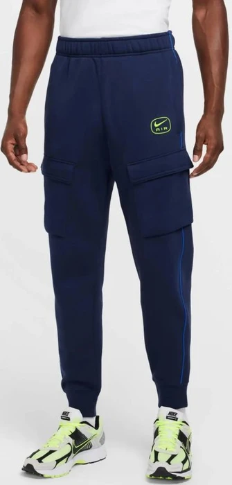 Nike Swoosh Air Fleece Cargo Trainingshose lang midnight navy/volt (Herren)