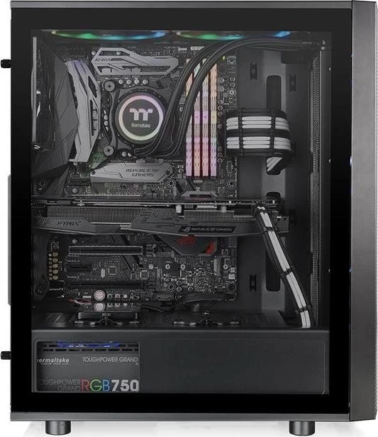 Thermaltake Versa J25 TG RGB, schwarz, Glasfenster