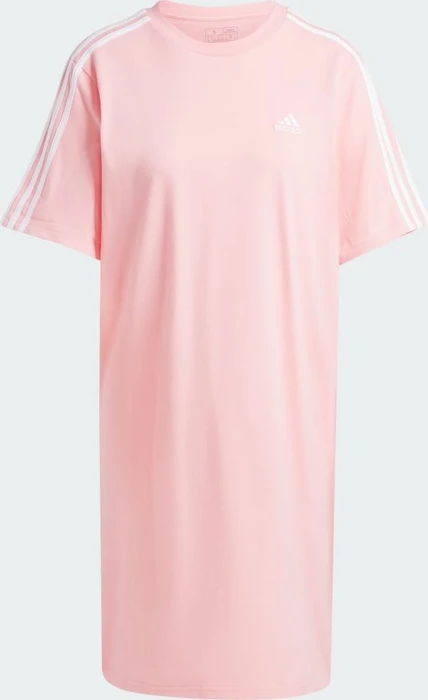 adidas Essentials 3-Streifen Single Jersey Boyfriend T-Shirt kurzarm semi pink spark (Damen)