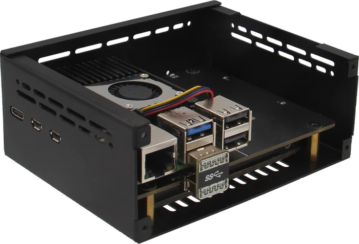 Geekworm Gehäuse für Raspberry Pi 5 X1100 Shield, schwarz