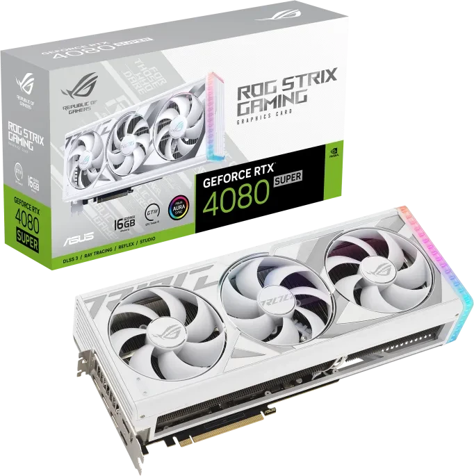 ASUS ROG Strix GeForce RTX 4080 SUPER White, ROG-STRIX-RTX4080S-16G-WHITE, 16GB GDDR6X, 2x HDMI, 3x DP