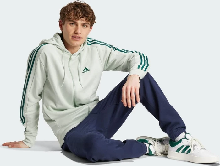 adidas Essentials French Terry 3-Streifen Hoodie linen green (Herren)
