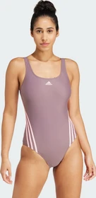 adidas 3-Streifen Badeanzug shadow fig/pink spark (Damen)
