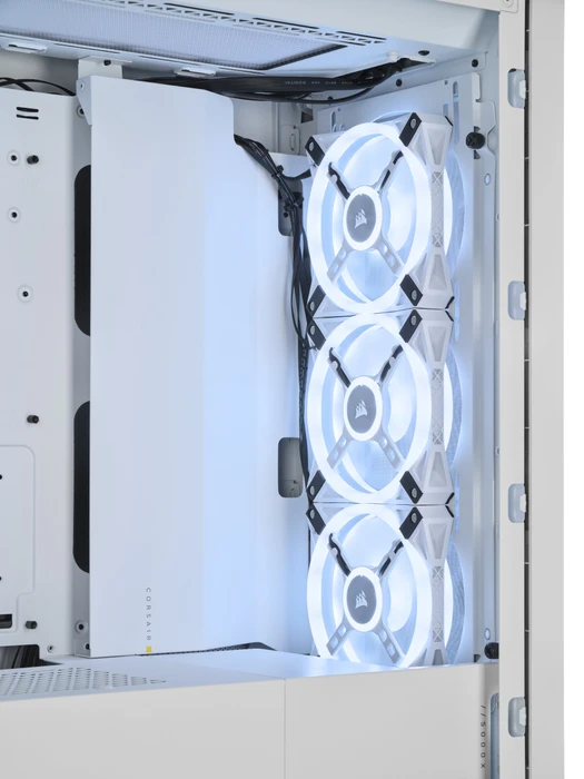 Corsair iCue 5000X RGB QL Edition, weiß, Glasfenster