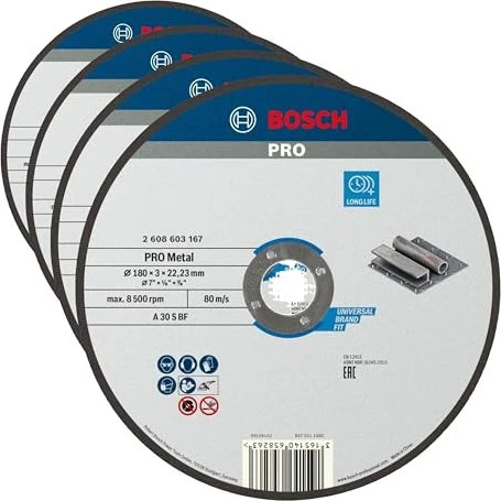 Bosch Professional A30SBF Standard for Metal Trennscheibe, 180x3x22.23mm, 1 Stück