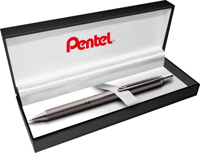 Pentel EnerGel Sterling BL407 Gelroller anthrazit, Geschenkbox