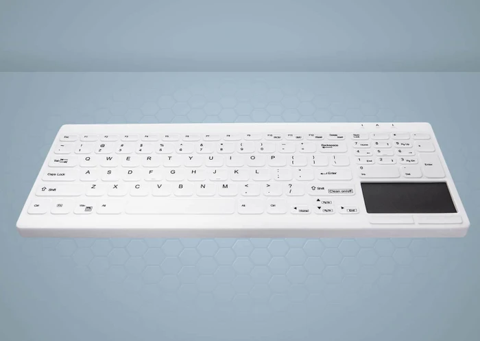 Contour Design Active Key desinfizierbare Tastatur mit Nummernfeld und Touchpad, vollversiegelt, weiß, USB, ND