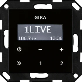 Gira System 55 Unterputz-Radio RDS, Schwarzglasoptik