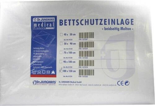 Dr. Junghans Medical Doppelseitig Molton Bettschutzeinlage, 100x150cm, 1 Stück