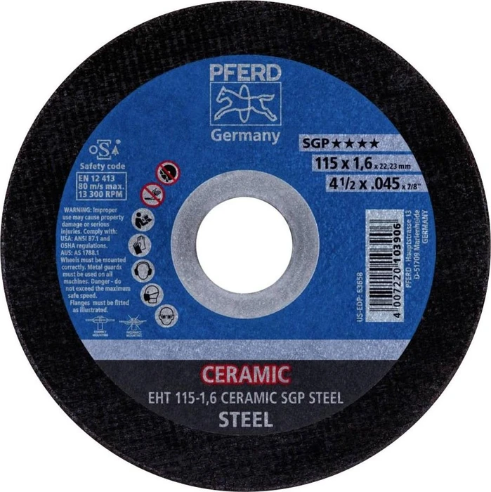 Pferd EHT 115-1.6 CERAMIC SGP STEEL Trennscheibe, 115x1.6x22.23mm, 25 Stück