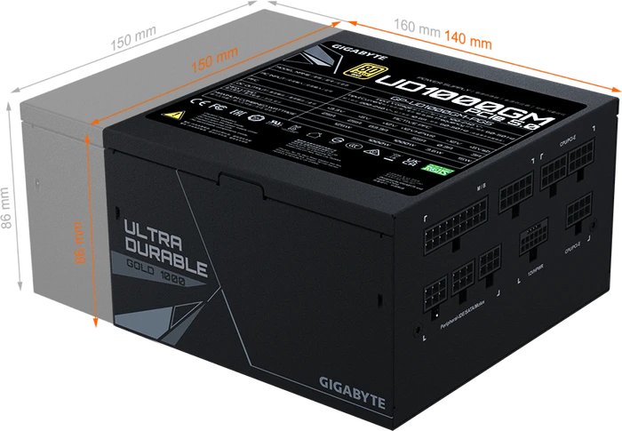 GIGABYTE UD1000GM PG5 1000W, ATX 2.31, Rev. 1.0