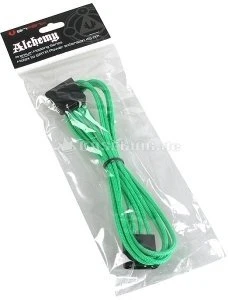 BitFenix Alchemy SATA-Stromadapter 4-Pin [IDE] auf 15-Pin [SATA] 45cm, sleeved grün