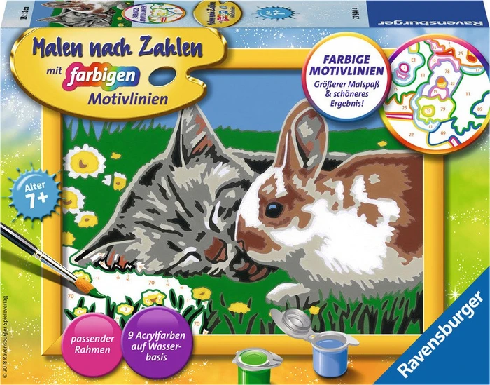 Ravensburger Malen nach Zahlen Kätzchen und Häschen