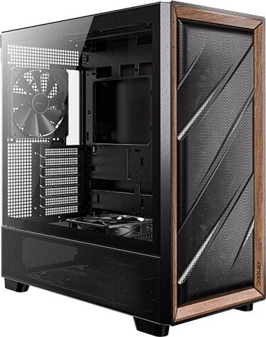 Antec Flux, schwarz/braun, Glasfenster
