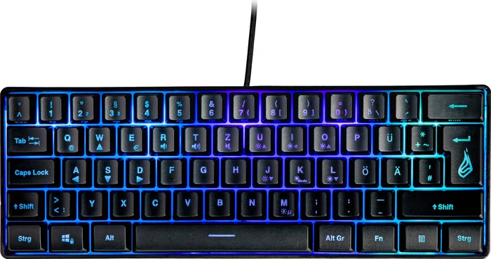 Verbatim SureFire KingPin X1 60% Gaming Keyboard, LEDs RGB, schwarz, USB, DE