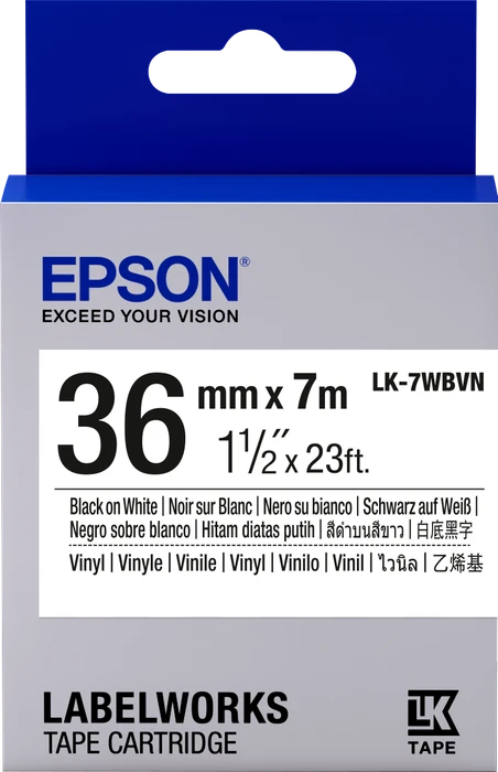 Epson LK-7WBVN Beschriftungsband, 36mm, schwarz/weiß