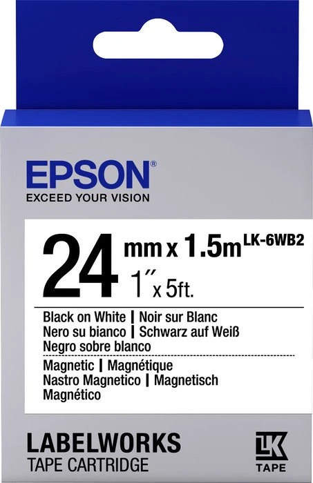 Epson LK-6WB2 Beschriftungsband, 24mm, schwarz/weiß