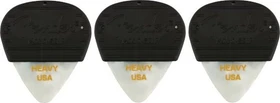Fender Mojo Grip Celluloid Picks, White Moto Heavy, 3-Pack