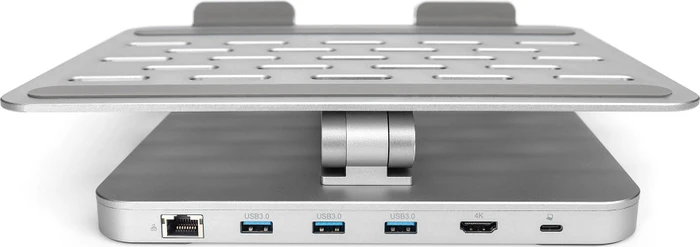 Digitus Variable Notebook-/Tablet-Halterung, 6-Port USB-C-Docking Station, silber