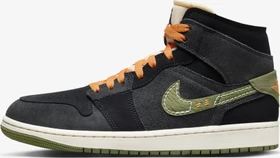 Nike Air Jordan 1 Mid SE Craft anthracite/black/bright mandarin/sky j light olive (Herren)