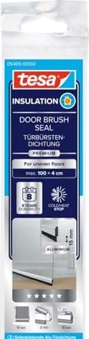 tesa Comfort Türdichtschiene 100x4cm edelstahl