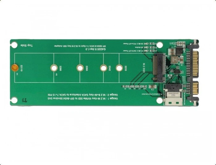 DeLOCK Slim SAS SFF-8654 -> M.2 PCIe, SATA -> M.2 SATA