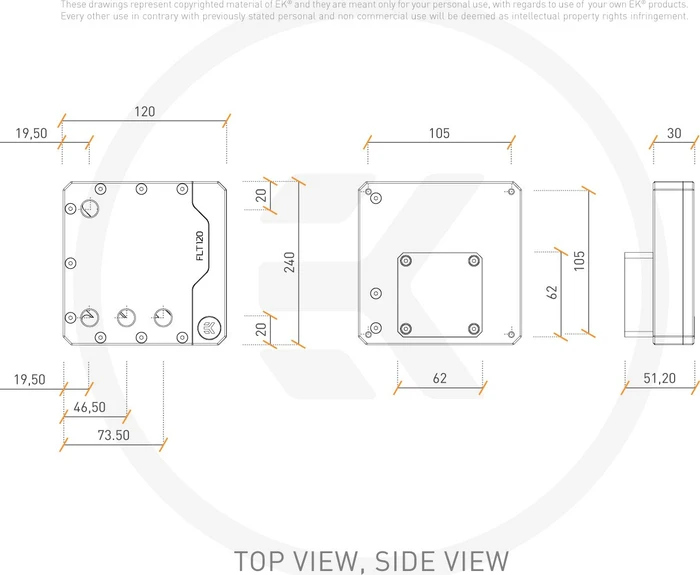 EK Water Blocks Quantum Line EK-Quantum Kinetic FLT 120 DDC PWM D-RGB, Acryl, mit Pumpe