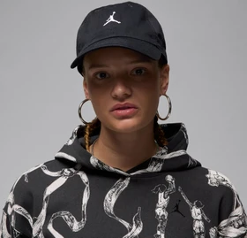Nike Jordan Club unstrukturierte Kappe schwarz/weiß